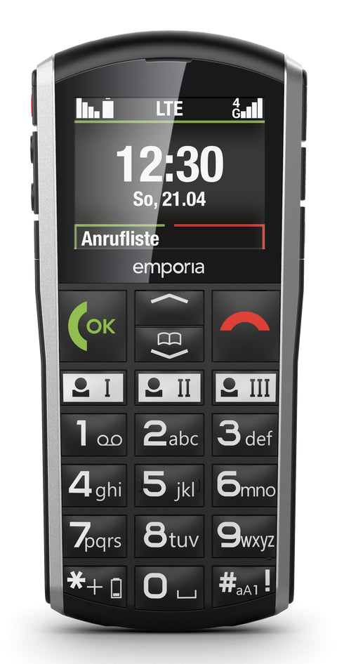 Emporia SIMPLICITY-LTE 5,08 cm (2") 90 g Negro, Plata Teléfono básico