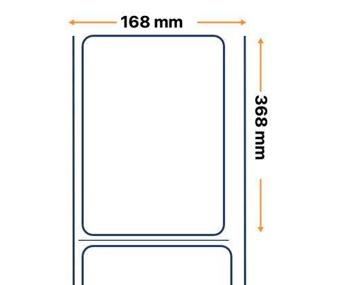 Labels, Zebra, Papel Normal, Z-Perform 1000T, An: 168 mm, Al: 368 mm, Fo: 300 mm, Ce: 76 mm 3005969