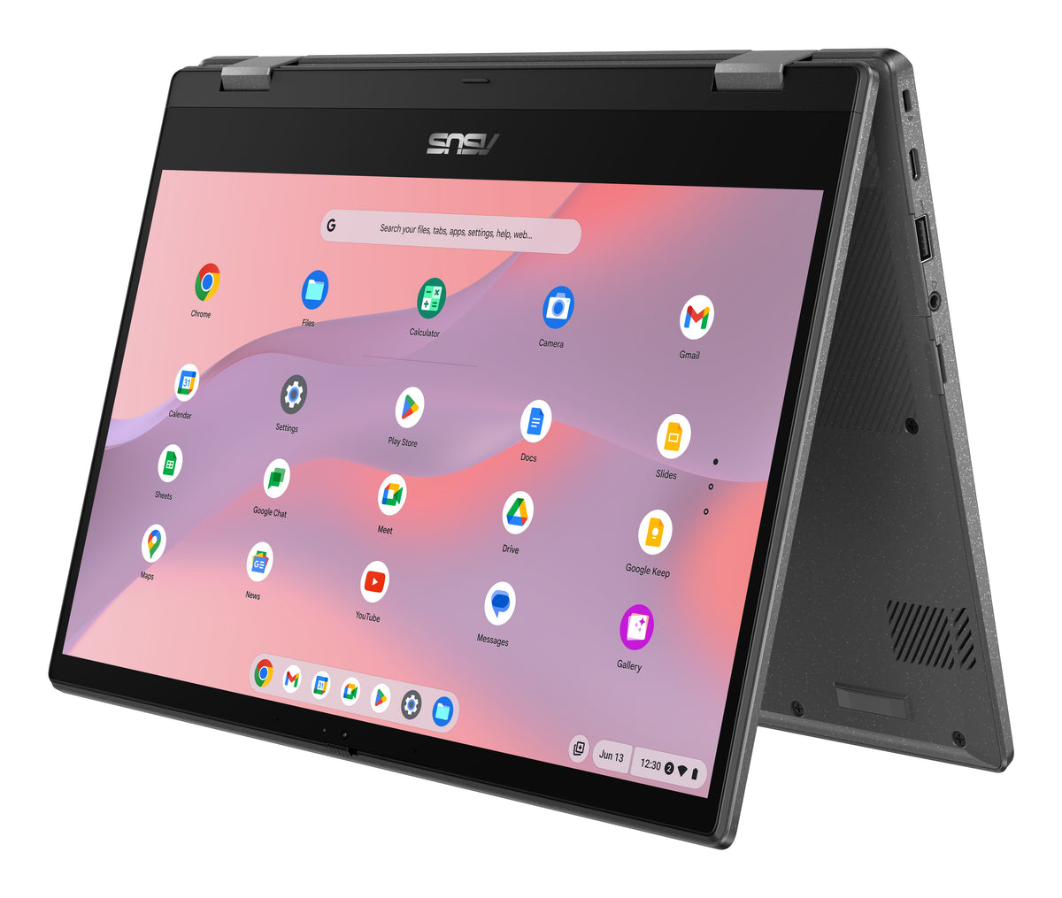 ASUS Chromebook CM14 Flip CM1402FM2A-EC0015 MediaTek Kompanio 520 35,6 cm (14") Pantalla táctil Full HD 8 GB LPDDR4x-SDRAM 128 GB eMMC Wi-Fi 6 (802.11ax) ChromeOS Gris QWERTZ Alemán (5)