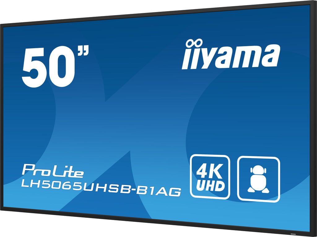 iiyama LH5065UHSB-B1AG pantalla de señalización Pantalla plana para señalización digital 125,7 cm (49.5") LCD Wifi 800 cd / m² 4K Ultra HD Negro Procesador incorporado Android 11 24/7 (5)
