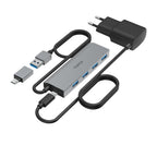 Hama 00200138 hub de interfaz USB 3.2 Gen 1 (3.1 Gen 1) Type-A + Type-C 5000 Mbit/s Antracita, Gris (3)