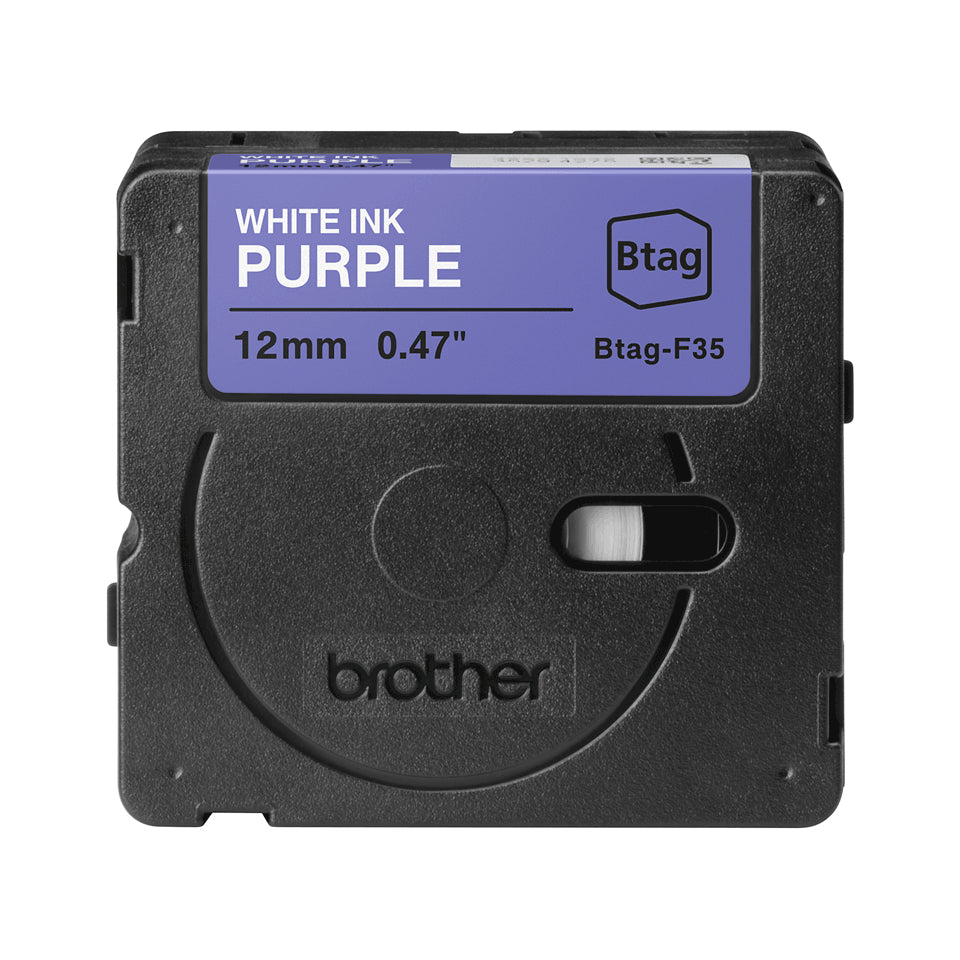 Brother BTAG-F35 cinta para impresora de etiquetas Blanco sobre morado (4)