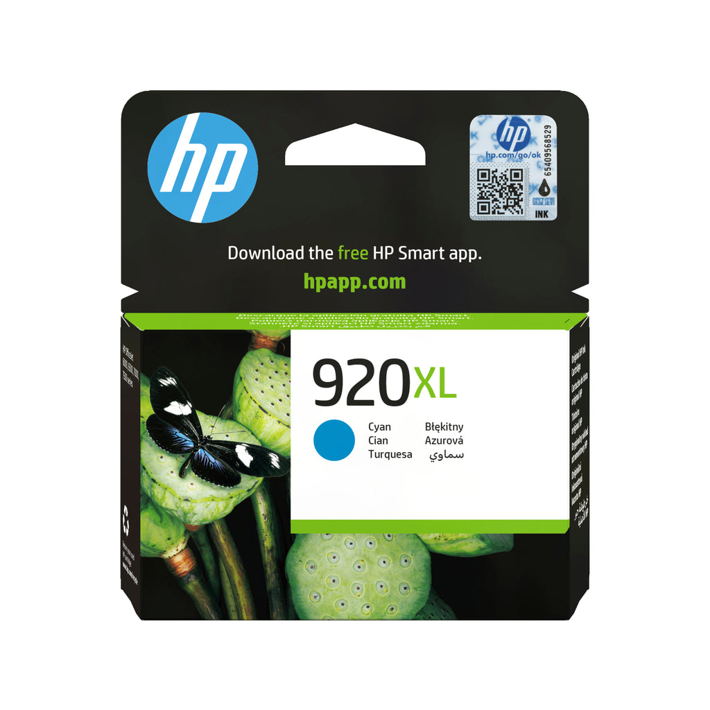 HP 920XL High Yield Cyan Original Ink Cartridge cartucho de tinta 1 pieza(s) Alto rendimiento (XL) (2)