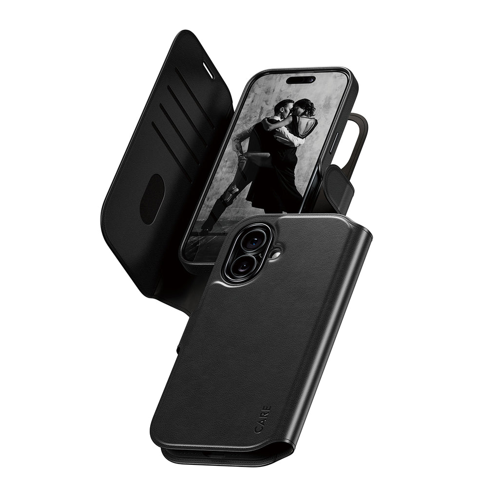 PanzerGlass CARE™ by ® Tango 2-in-1 Wallet Case w. MagSafe iPhone 17 funda para teléfono móvil Negro