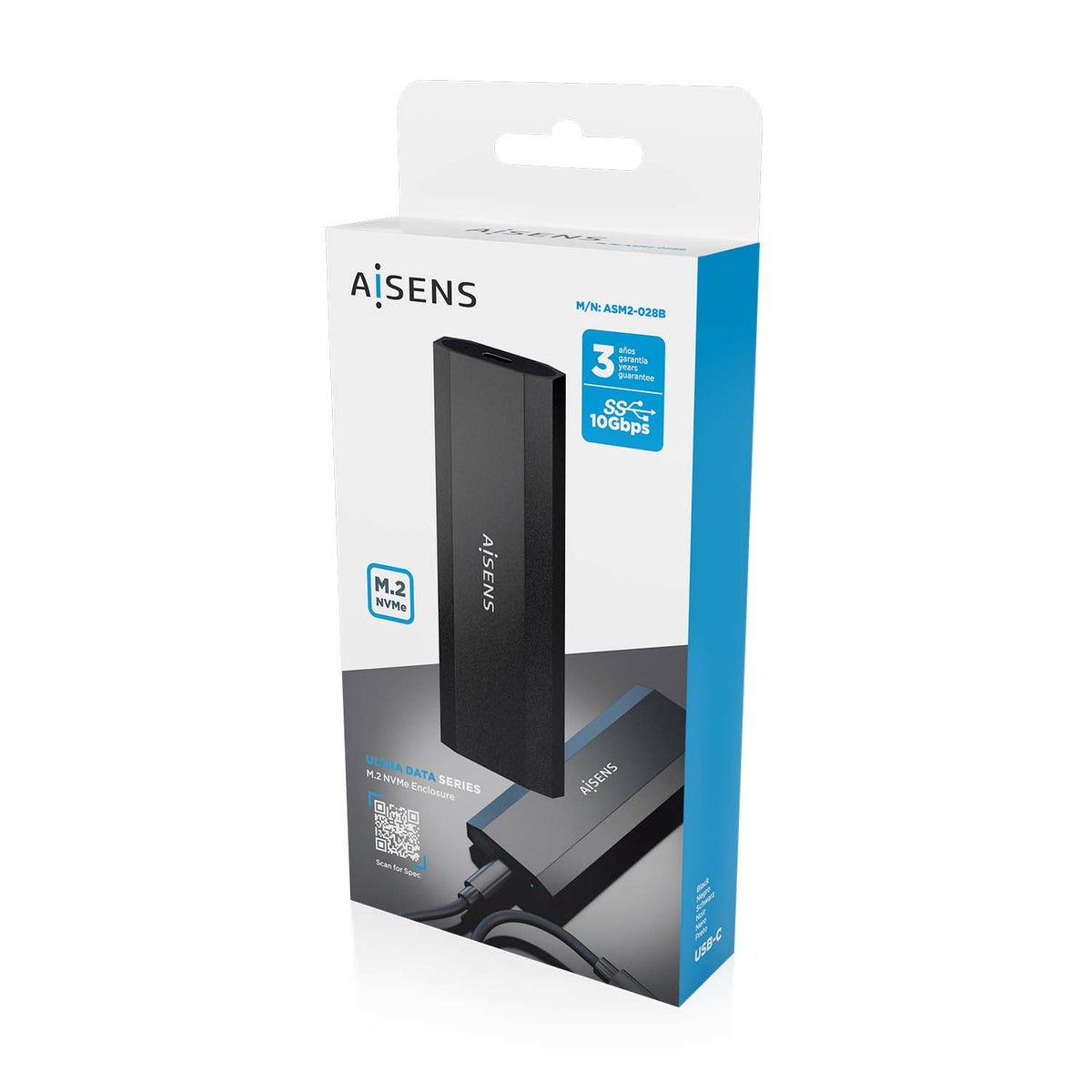 AISENS ASM2-028B caja para disco duro externo Caja externa para unidad de estado sólido (SSD) Negro (7)