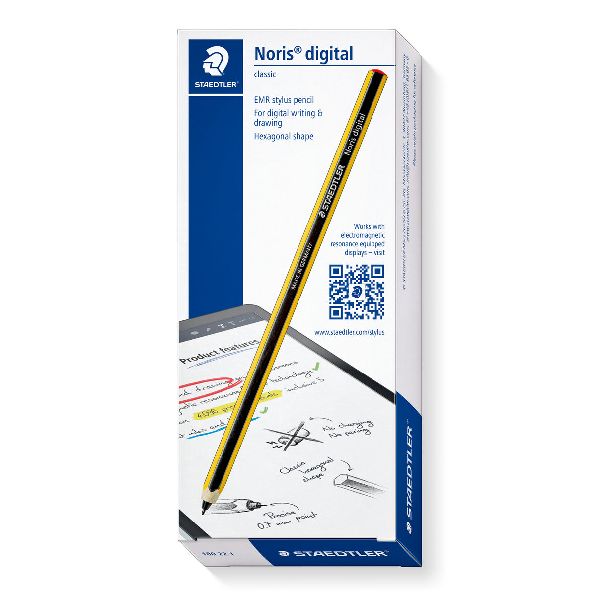 Staedtler Noris digital classic 180 22 lápiz óptico Negro, Amarillo