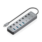 AISENS ASUC-8P044-GR hub de interfaz USB 3.2 Gen 2 (3.1 Gen 2) Type-C 10000 Mbit/s (3)