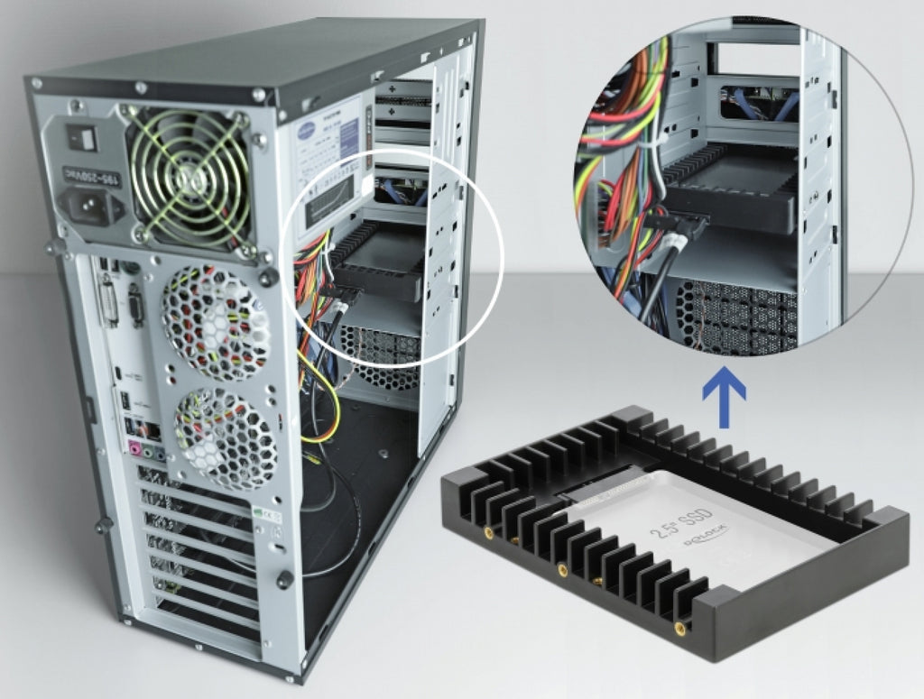 DeLOCK Marco de instalación de 3.5″ unidad SATA 2.5″ negro (2)