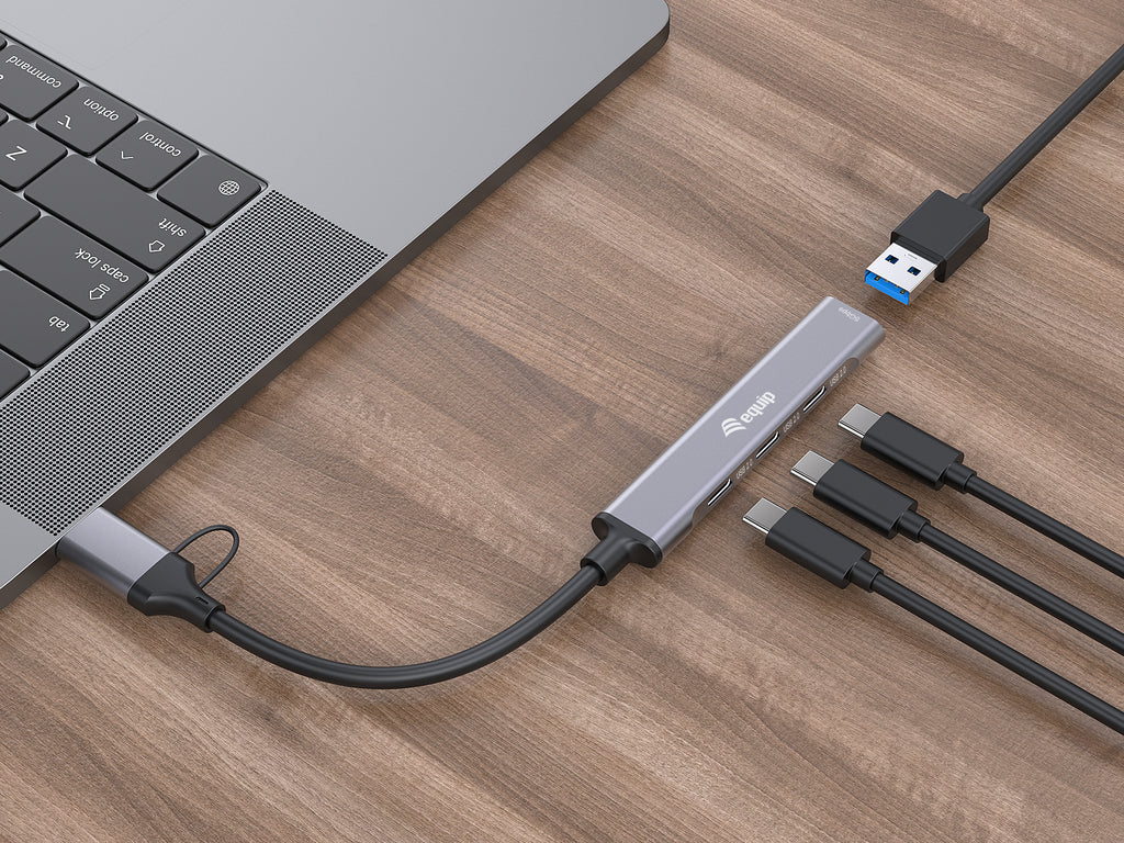 Equip 128969 hub de interfaz USB 3.2 Gen 1 (3.1 Gen 1) Type-C 5000 Mbit/s Gris (3)
