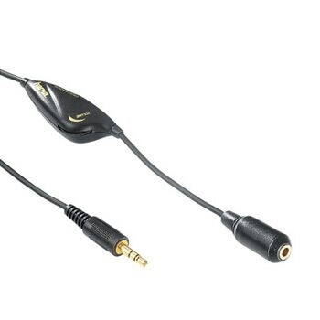 Hama Stereo 3,5 mm Male Plug-Stereo 3,5 mm Female Jack, 3 m cable de audio 3,5mm Negro