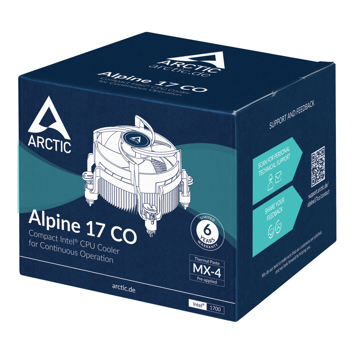 ARCTIC Alpine 17 CO Procesador Refrigerador de aire 9,2 cm Negro, Plata 1 pieza(s) (7)