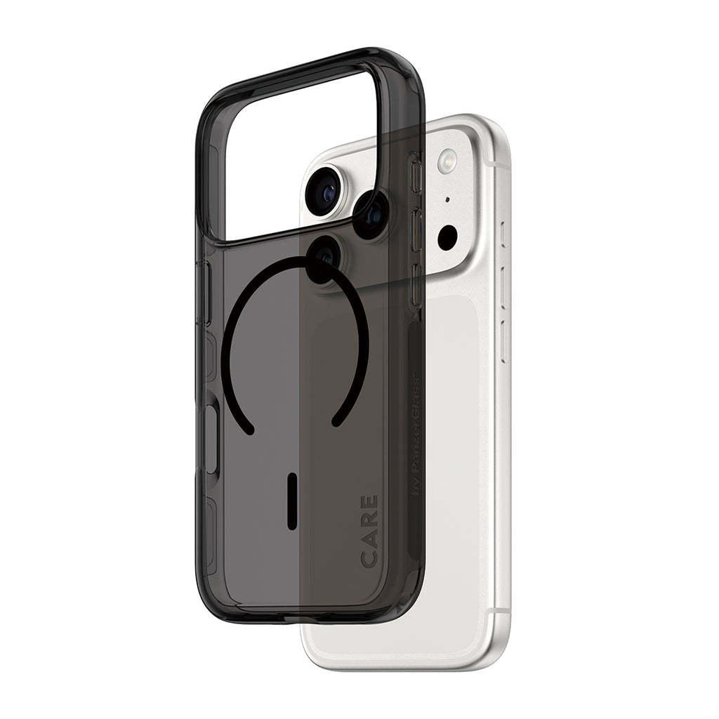 PanzerGlass CARE™ by ® Smokey Case w. Black MagSafe iPhone 17 Pro funda