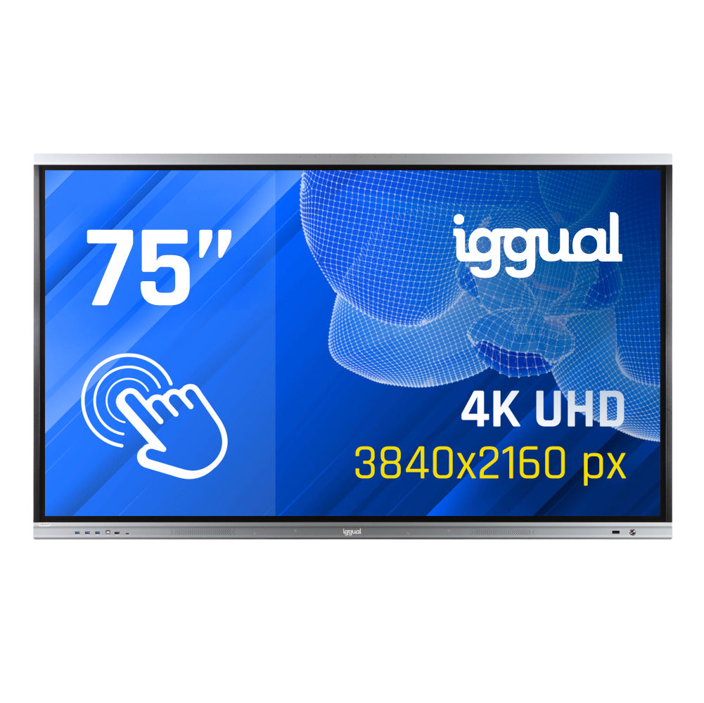 iggual Orchid 75" Panel plano interactivo 190,5 cm (75") LED Wifi 400 cd / m² 4K Ultra HD Negro Pantalla táctil Procesador incorporado Android