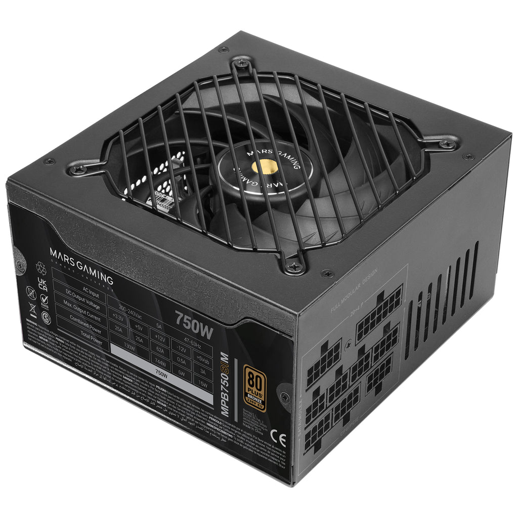 Mars Gaming MPB750SIM unidad de fuente de alimentación 750 W 24-pin ATX ATX Negro (3)