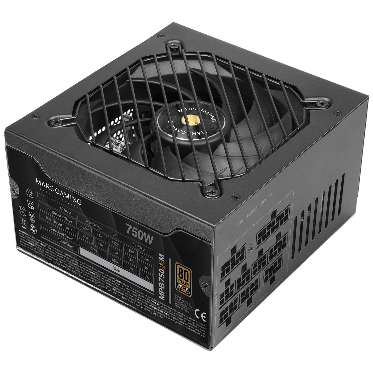 Mars Gaming MPB750SIM unidad de fuente de alimentación 750 W 24-pin ATX ATX Negro (3)