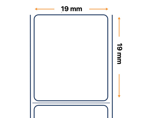 Labels, Zebra, Sintético, Z-Ultimate 3000T Blanco, An: 19 mm, Al: 19.05 mm, D: 200 mm, C: 76 mm 3010844