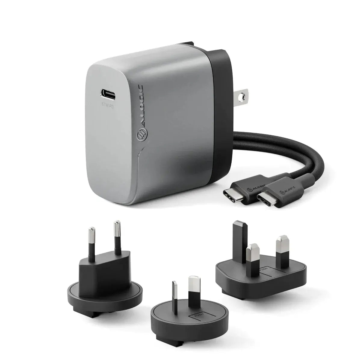 Alogic cargador GaN de carga rápida multipaís de 1 puerto 67W