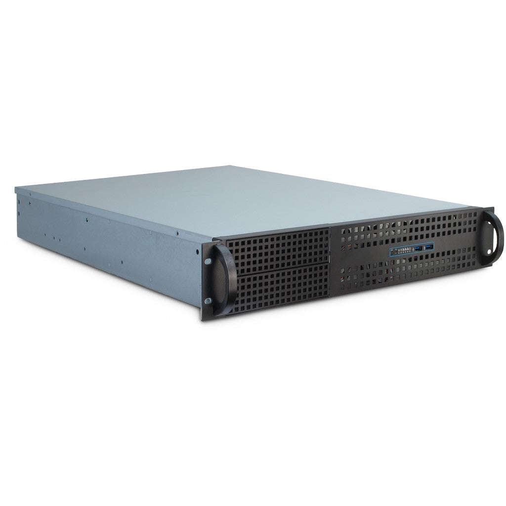 Inter-Tech 2U-2129N Rack Negro, Plata
