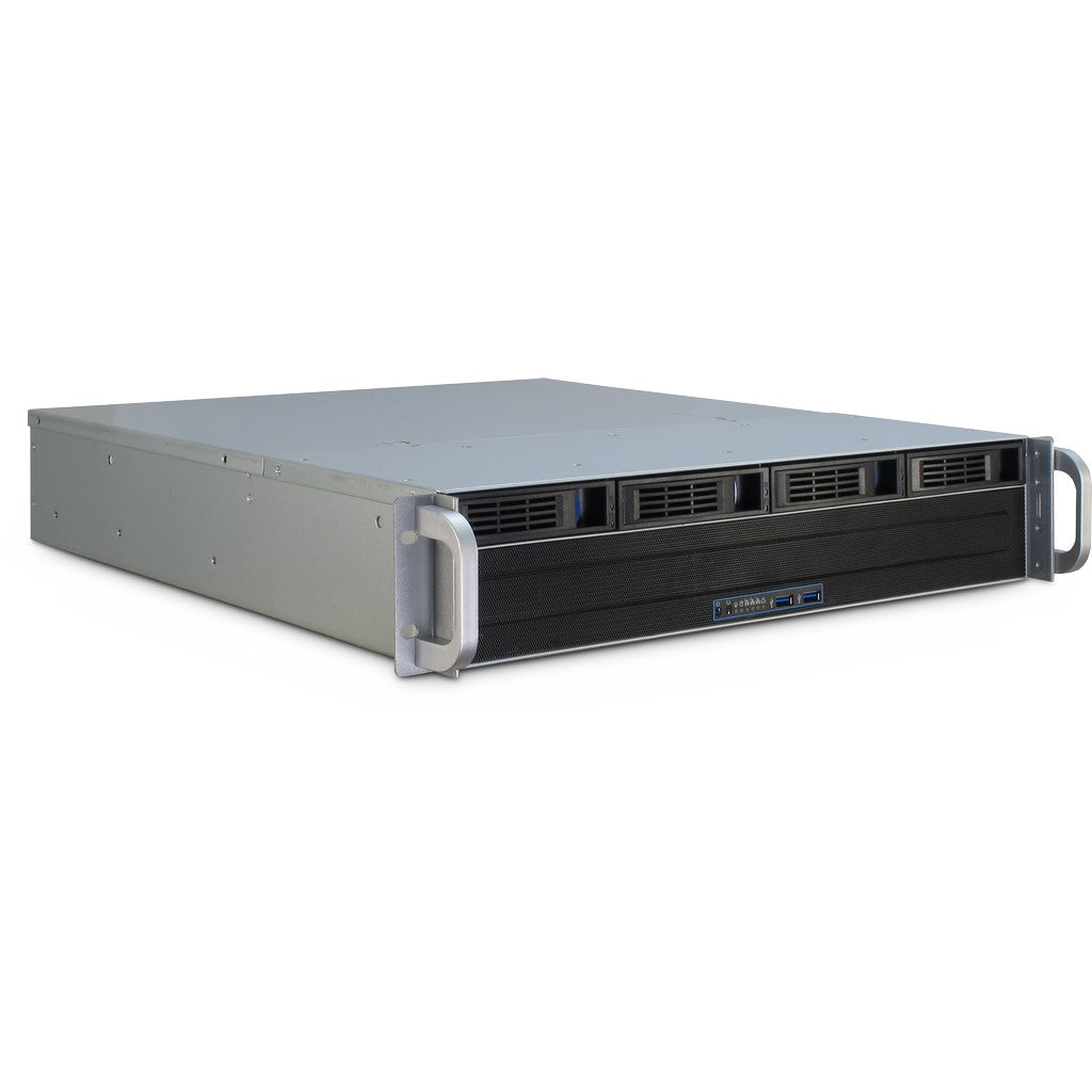 Inter-Tech 2U-2404L Rack Negro, Plata