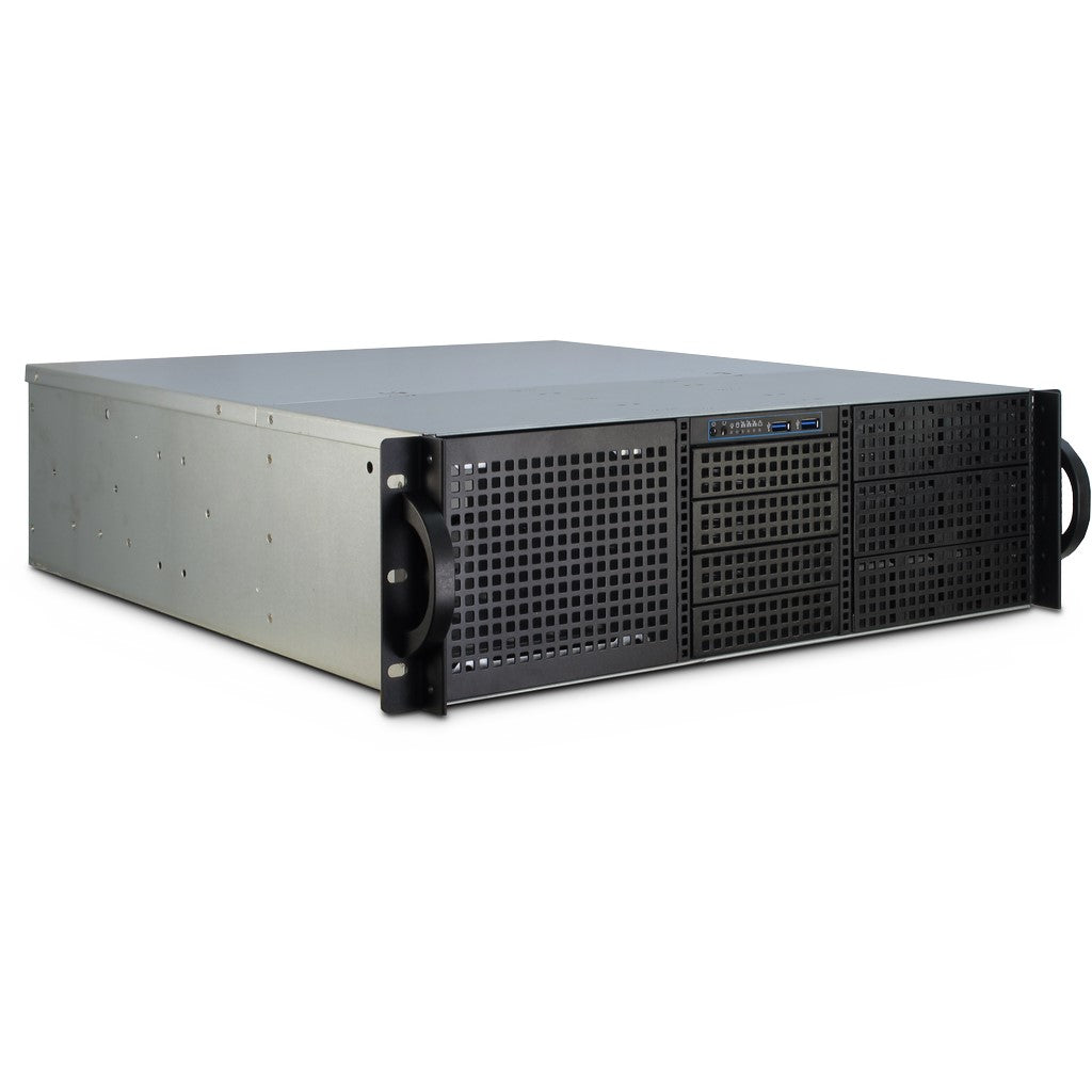 Inter-Tech 3U-30248 Rack Negro, Acero inoxidable