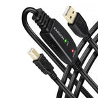 Axagon ADR-215B USB 2.0 A-M -> B-M active connecting/repeater cable 15m - Kabel - Digital/Daten cable USB USB A USB B 0,48 Gbit/s Negro (2)