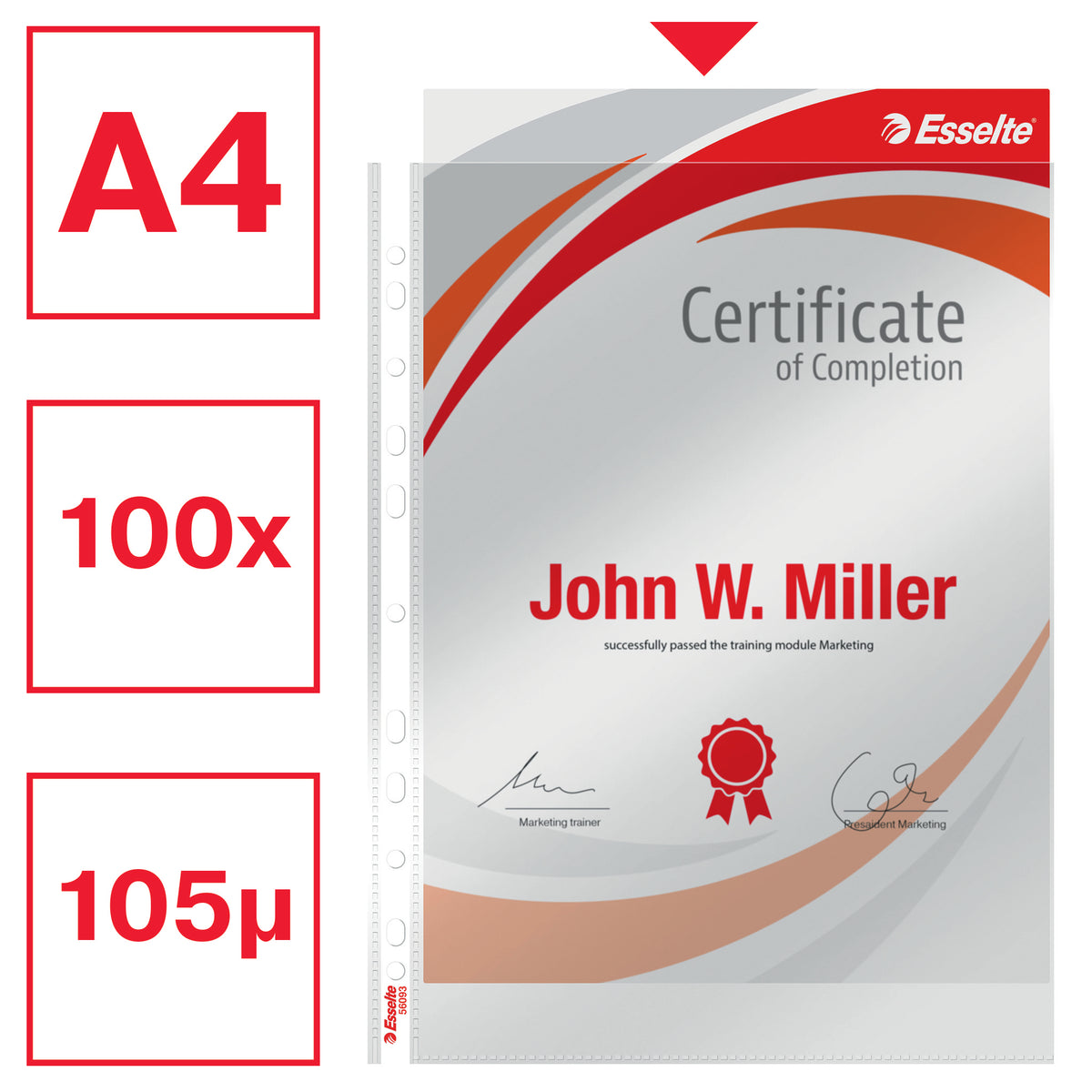 Esselte 56093 protector de hojas 210 x 297 mm (A4) Polipropileno (PP) 1 pieza(s) (3)