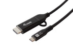 Equip 128437 adaptador de cable de vídeo 3 m USB Tipo C HDMI + USB Type-C Negro (3)