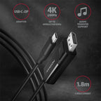 Axagon RVC-DPC adaptador de cable de vídeo 1,8 m USB Tipo C DisplayPort Negro (2)
