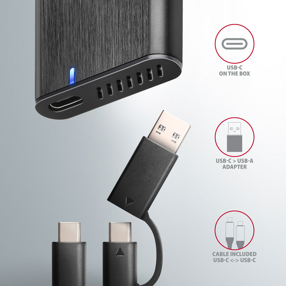 Axagon EEM2-SB2 caja para disco duro externo Caja externa para unidad de estado sólido (SSD) Negro M.2 (6)