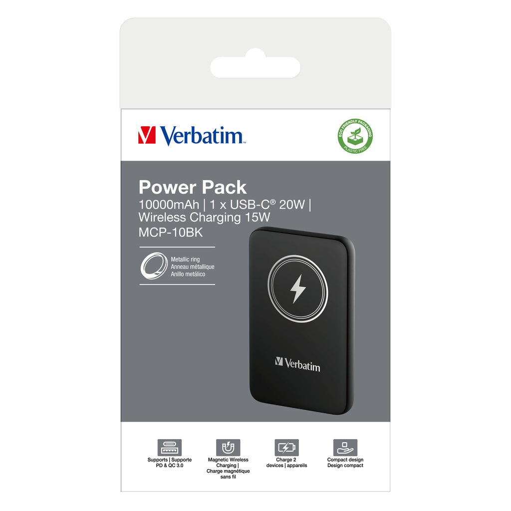 Verbatim Charge 'n' Go Polímero de litio 10000 mAh Cargador inalámbrico Negro (5)