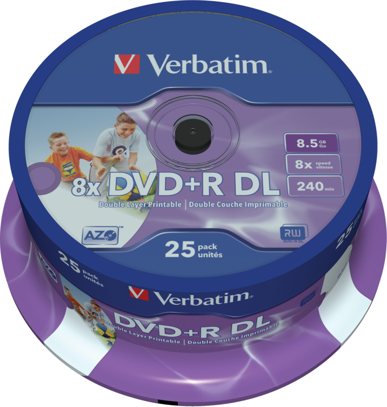 Verbatim DVD+R DL 8,5GB 8x Inkjet SP(25)