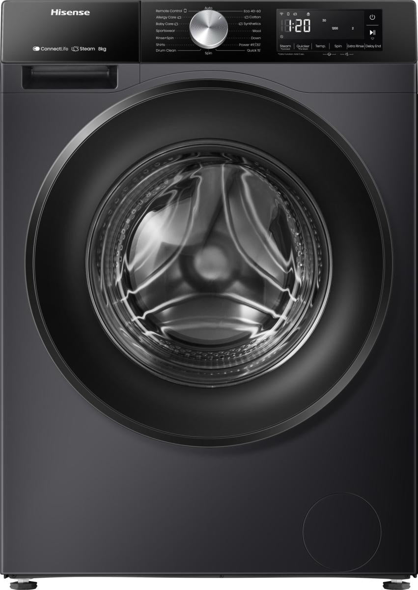 Hisense WF3S8043BB3 lavadora Carga frontal 8 kg 1400 RPM Negro