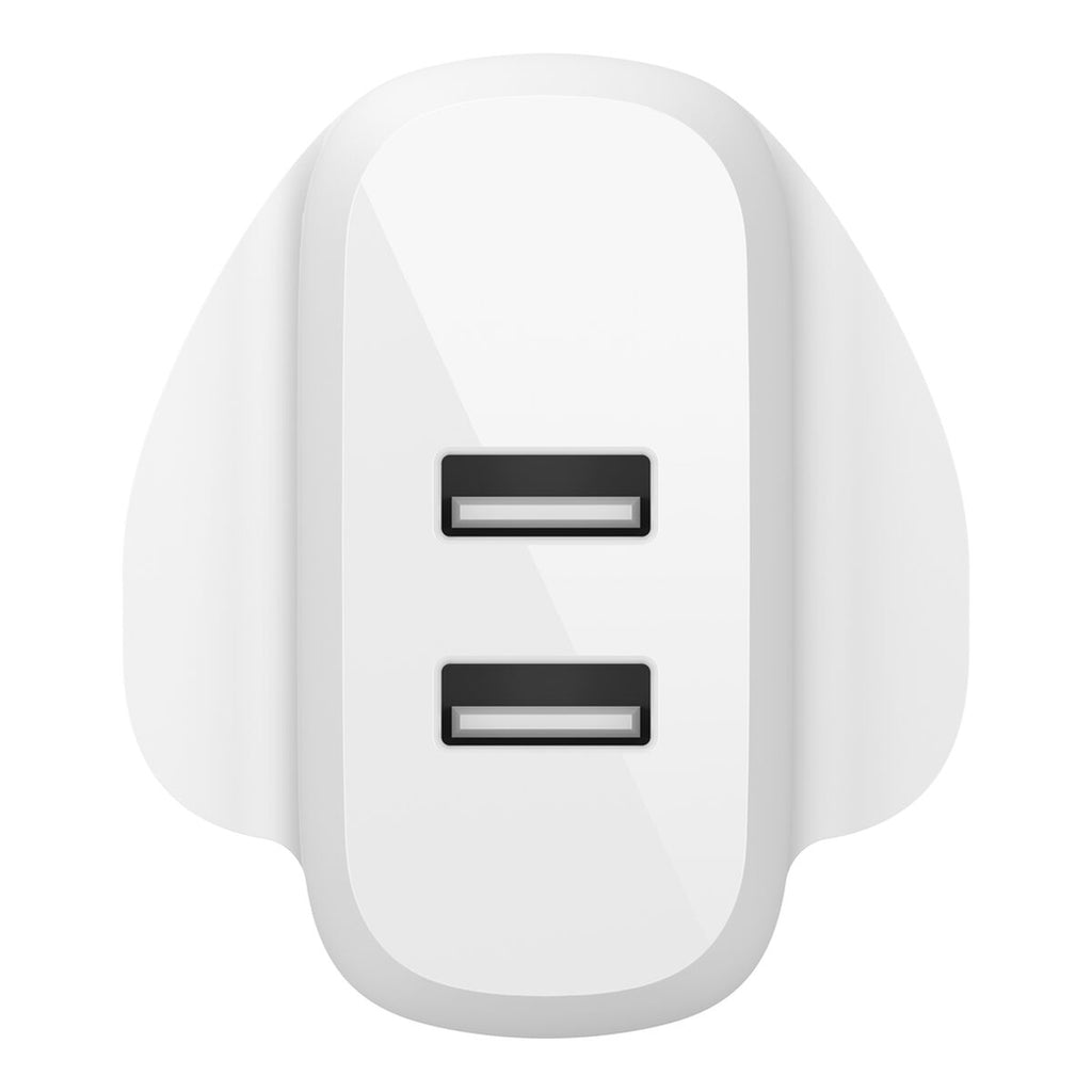 Belkin WCB002MYWH mobile device charger Universal White AC Indoor (DUAL USB-A WALL CHARGER/ 12W X2 - WHITE)