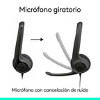 Logitech H390 Alámbrico Diadema Llamadas/Música USB Tipo C Negro (9)
