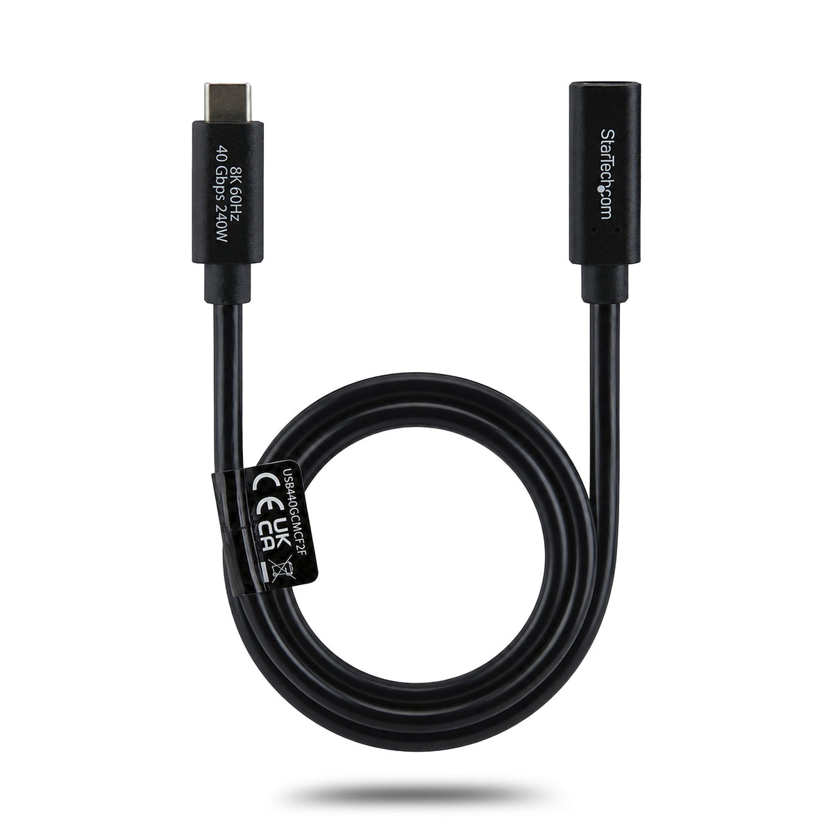 StarTech.com USB440GCMCF2F cable USB USB4 Gen 3x2 0,6 m USB C 40 Gbit/s Negro (7)