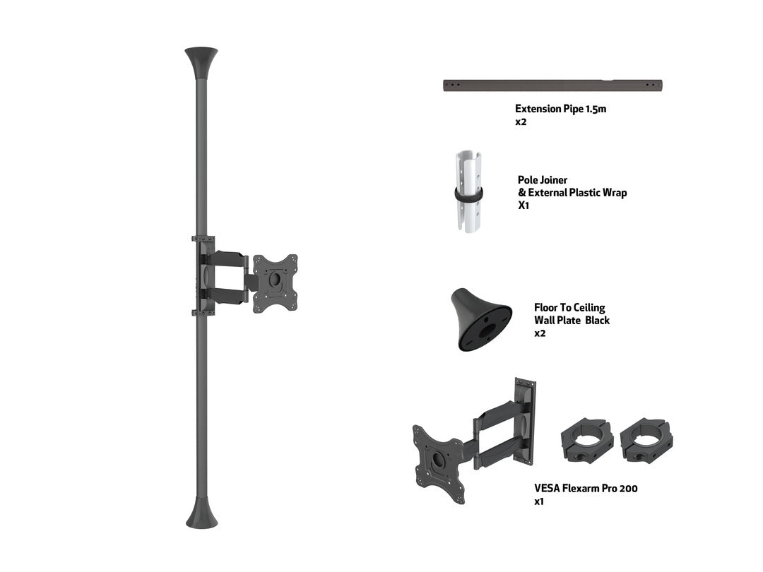 Multibrackets 6393 soporte para pantalla de señalización 46" Negro
