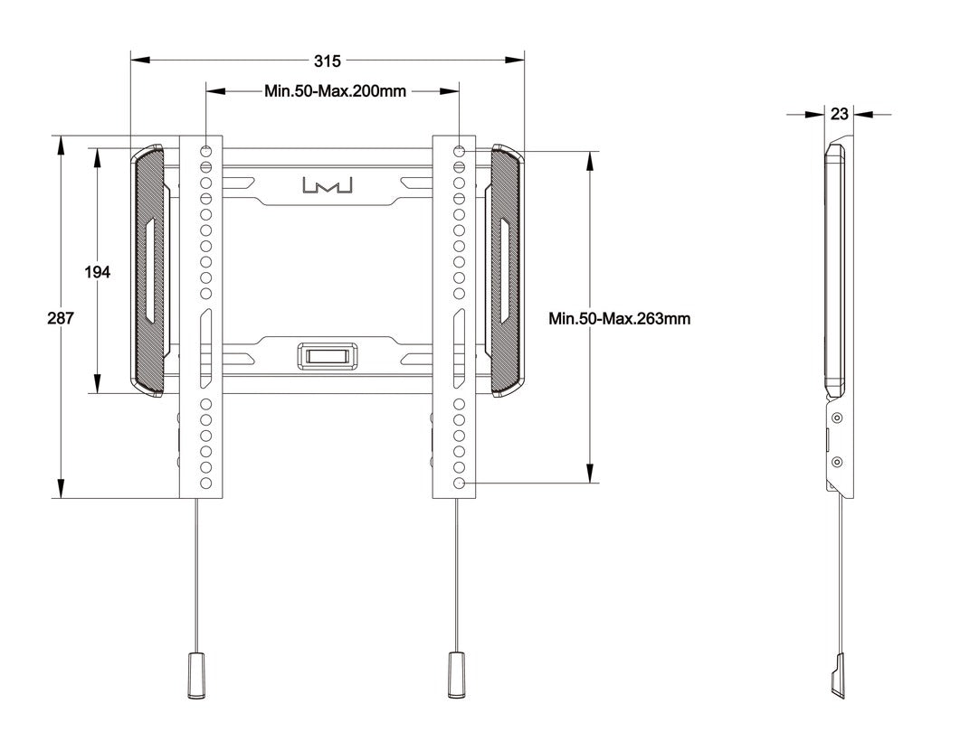 Multibrackets 5631 soporte para TV 55" Negro
