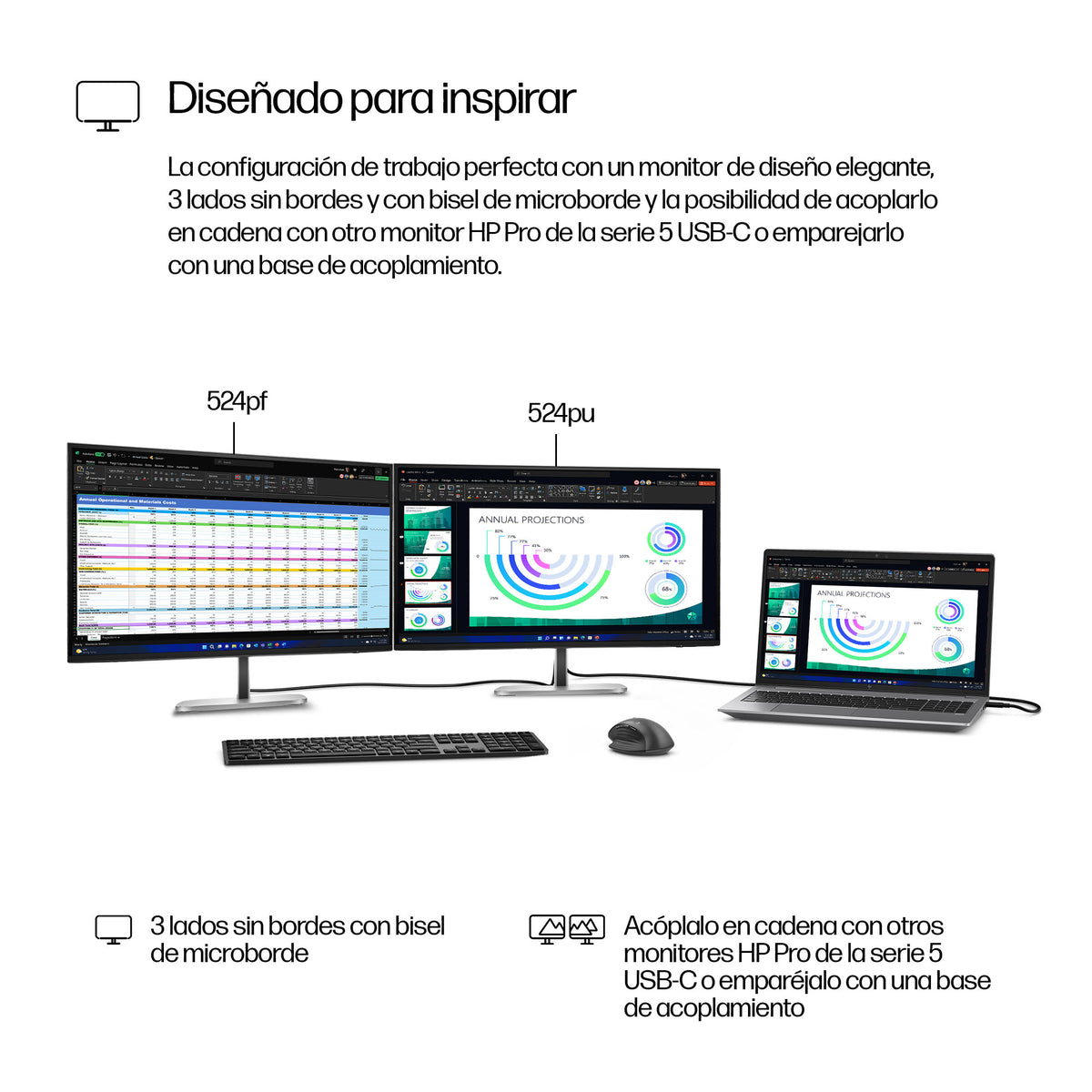 HP Series 5 Pro 524pf pantalla para PC 60,5 cm (23.8") 1920 x 1080 Pixeles Full HD LCD Negro (8)