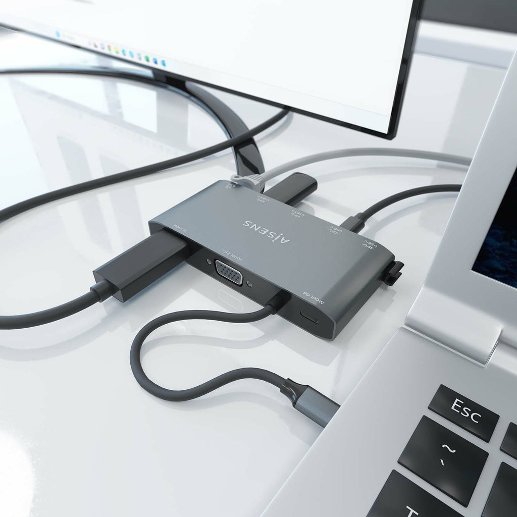 AISENS ASUC-8P010-GR base para portátil y replicador de puertos Alámbrico USB 3.2 Gen 1 (3.1 Gen 1) Type-C (7)