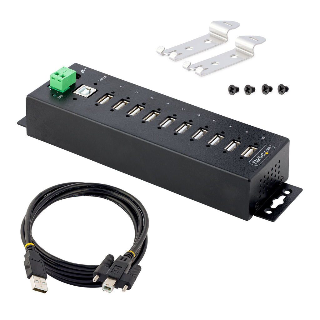 StarTech.com USB210AIND-USB-A-HUB hub de interfaz USB 2.0 Type-B 480 Mbit/s Negro (7)