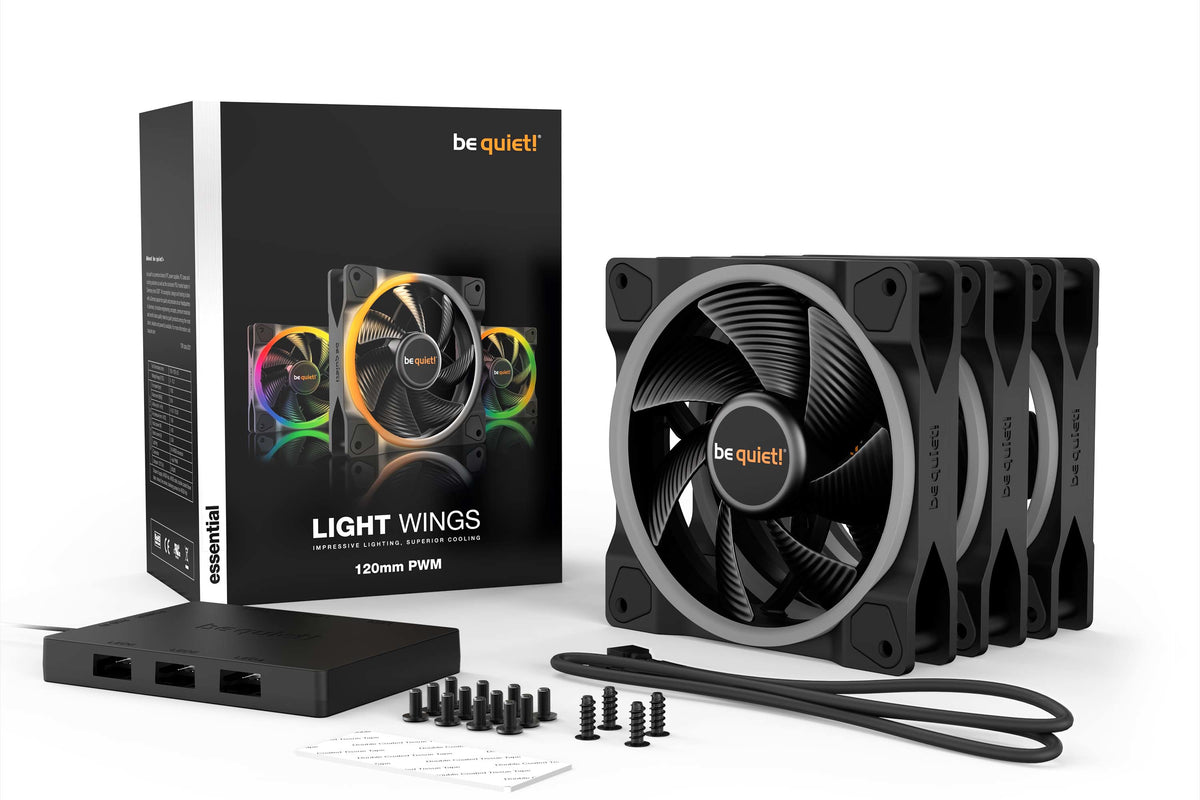 be quiet! Light Wings | 120mm PWM Triple Pack Carcasa del ordenador Ventilador 12 cm Negro 3 pieza(s) (6)