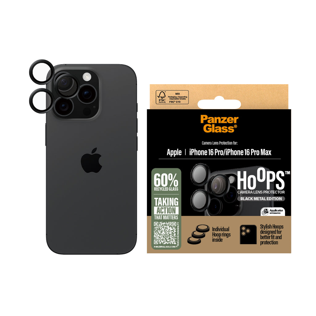 PanzerGlass ® Hoops® Camera Lens Protector Black iPhone 16 Pro | 16 Pro Max Protector de pantalla Apple 1 pieza(s) (2)
