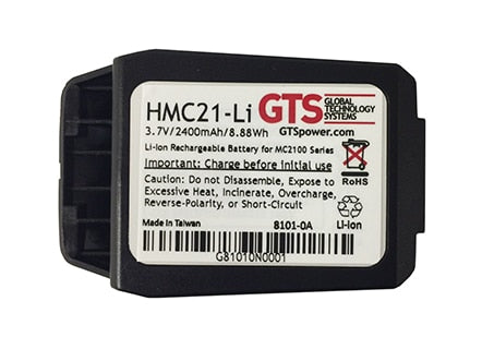 El HMC21-LI batería recargable para Zebra MC2100. OEM P / N BTRY-MC21EAB0E / 82-150612-01.