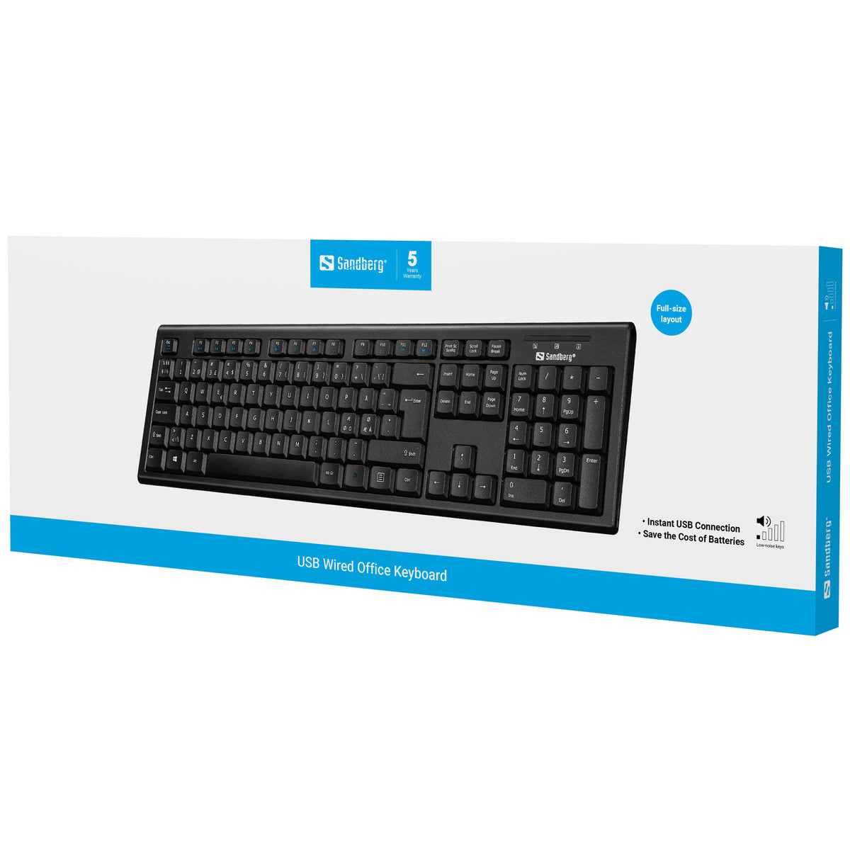 Sandberg 631-10 teclado Oficina QWERTY Nórdico Negro (4)