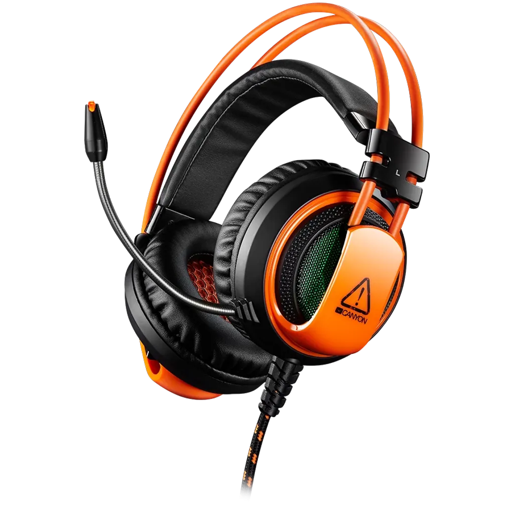 Canyon Corax Auriculares Con cable De diadema Gaming USB Tipo A Negro, Naranja