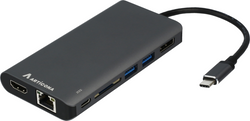 Adaptador USB-C - HDMI/DP/RJ45/USB/SD
