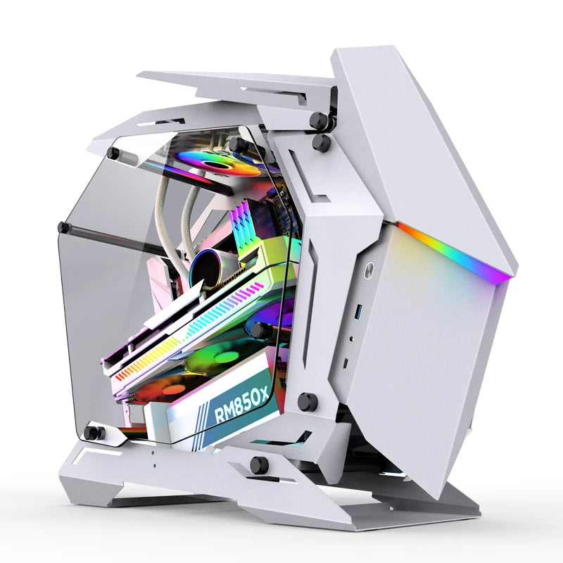 Jonsbo MOD-3 caja mini Micro-ATX de exhibición blanca con cristal templado