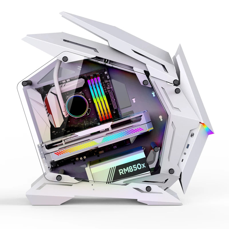 Jonsbo MOD-3 caja mini Micro-ATX de exhibición blanca con cristal templado