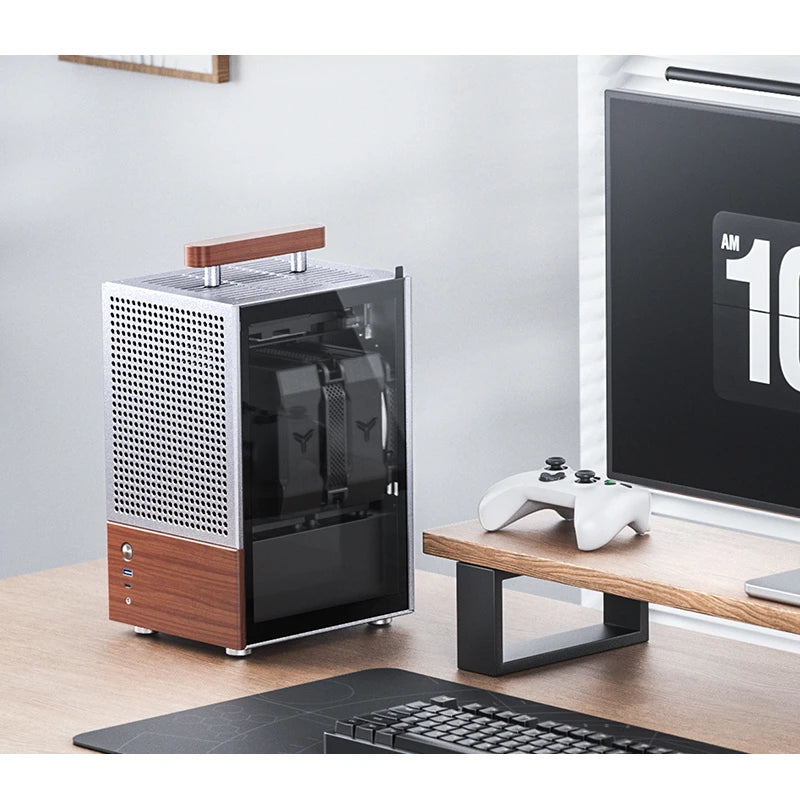 Jonsbo T6 Midi Tower Madera, Plata