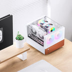 Jonsbo V12 caja mini torre panorámica Micro-ATX - Blanco